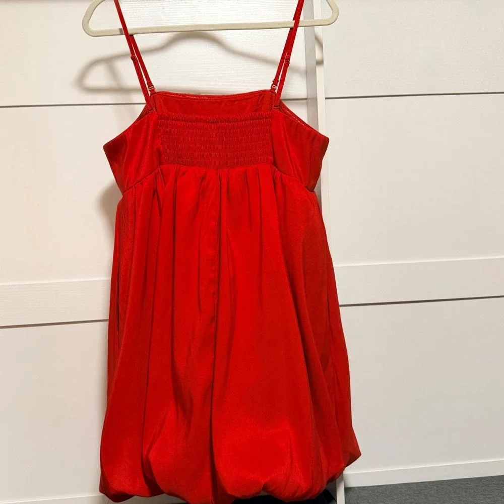 A New Day Puff Mini Strappy/Strapless Dress Size L , Red - Picture 2 of 8